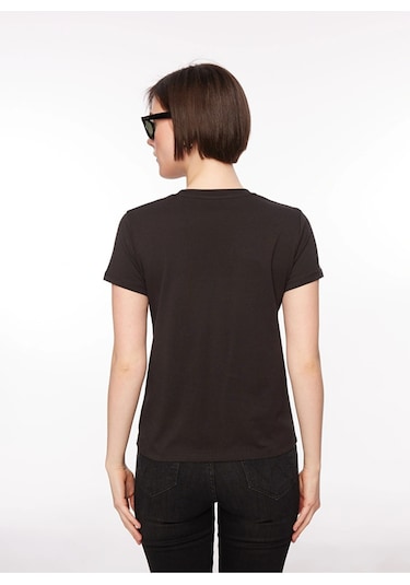Levi's Levis Bisiklet Yaka Baskılı Siyah Kadın T-shirt A2086-0258