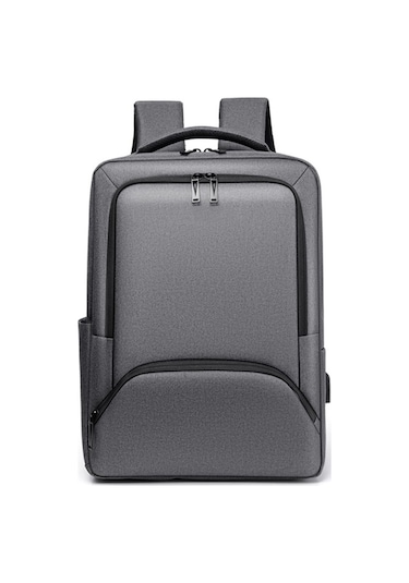 Laptop Sırt Çantası Usb Girişli Notebook Apple Uyumlu iPad  Çantası Grı