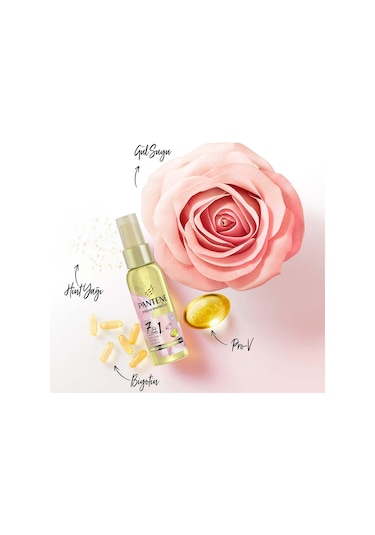 Pantene Pro-V 7'si 1 Arada Hint Yağı Biotin Gül Suyu Ağırlaştırmayan Saç Sprey Yağı 100 ML