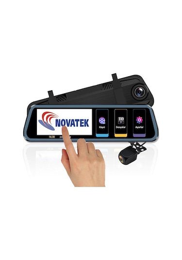 Novatek 10 Inç 2.5D Kıvrımlı Dokunmatik Ekran Aynalı Araç Kamera