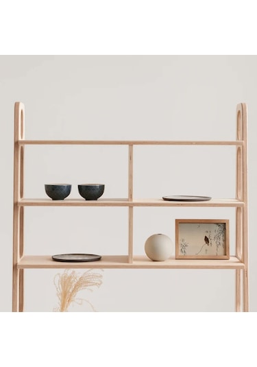 Woodesk Ocean, Ahşap Kitaplık Ve Raf Ünitesi, Natural Renk