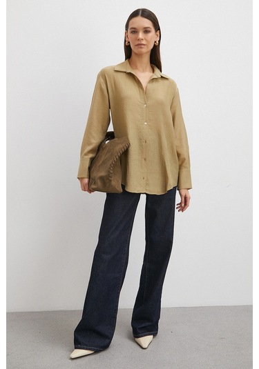 Kraşlı Gömlek Haki Haki