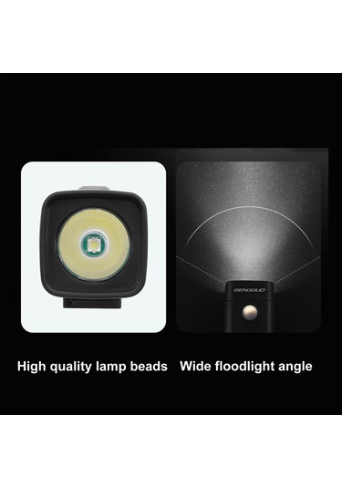 Bengguo Bisiklet Ön Işık Şarj Edilebilir El Feneri 3 Aydınlatma Modu Siyah Siyah