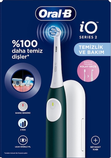 Oral-b İo 2 Şarjlı Diş Fırçası - Yeşil, Seyahat Kabı İle