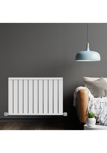 600x872mm Armoni Yatay Alüminyum Radyatör Snow White Beyaz