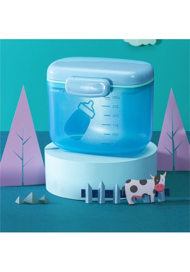 Geeroyoo Mavi Çift Katlı Muhafaza Kutu, Süt Tozu İçin Tamamen Kapalı, Nem Engelleme Ve Taze Tutma Özelliği, Taşınması Kolay