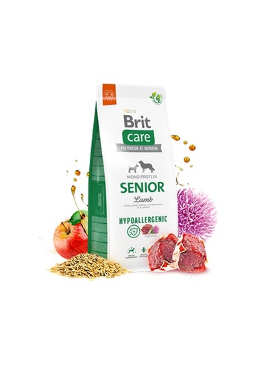 Brit Care Yaşlı Köpekler İçin, Tek Proteinli, Hipoalerjenik, Kuzu Etli Kuru Mama 12 Kg