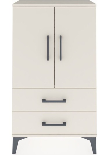 Arges Komodin 2 Raflı 2 Çekmeceli 2 Kapaklı 60x30x106 Aytaşı-... Aytaşı