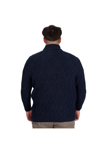 Mode Xl Büyük Beden Erkek Kazak Yarım Balıkçı Yaka Infınıty 24212 Lacivert Lacivert