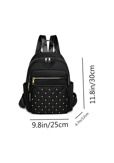 Myinkai Elmas Onay İşlemeli İplik Perçinli Sırt Çantası Kadın Diğer