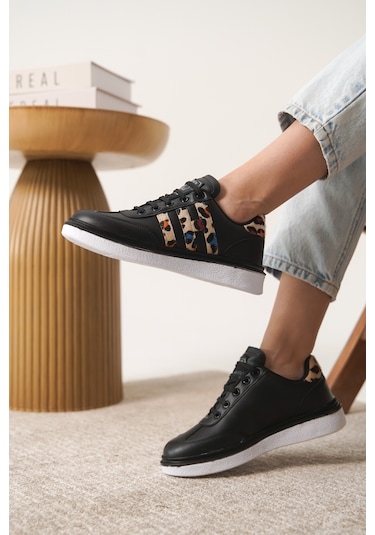 Garantili D0516 Günlük Ortopedik Kadın Sneaker Spor Ayakkabı Siyah