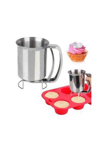 Mutfak Aletleri Kek Cupcake Hamur Dağıtıcı Huni Huni Desteği Gümüş