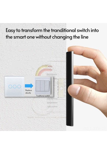 Yaleker Akıllı Wi-fi Anahtarı: Ses/app/rf433 Kontrol, Alexa/google Uyumlu, Zamanlayıcı, Grup Paylaşımı, 3 Yollu Beyaz Beyaz