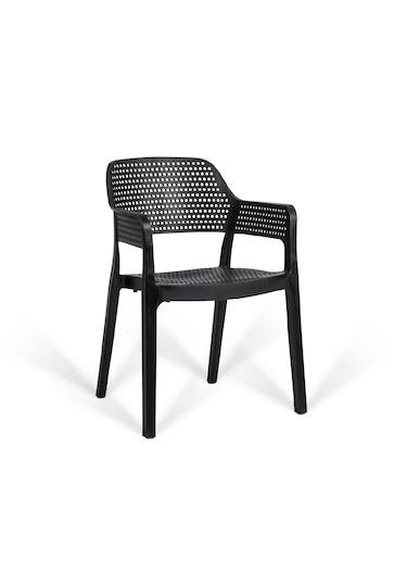 Hawaii Kollu Kafe Ve Balkon Sandalyesi 2'li Siyah