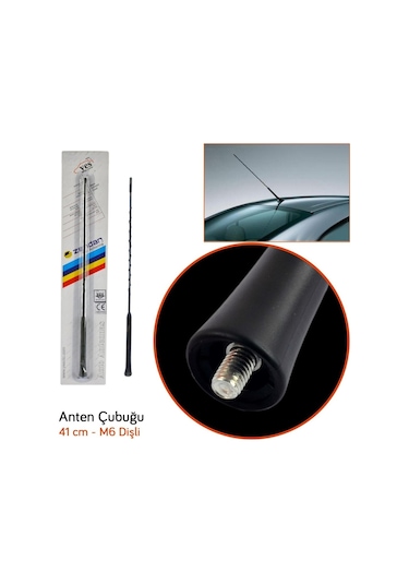 Markaonbir Zendar Y-286V Anten Çubuğu 41 Cm (M6 Dişli) Siyah Br0025086
