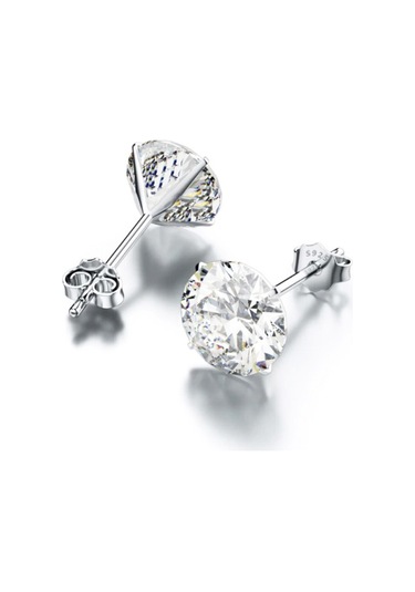 Brezza Lusso Jewelry Diamond Serisi Tektaş Aşk Stylish/night Gümüş Kadın Küpe 7 Mm