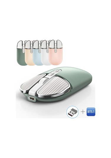 Geeksen Kablosuz T600 Fare - 2.4g+bt5.1, Şarj Edilebilir 500mah, Uv Kaplama, Sessiz Tasarım 112 Karakter Diğer