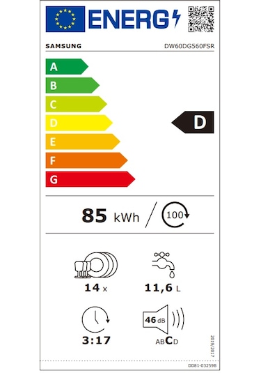 Samsung DW60DG560FSRTR 6 Program 14 Kişilik Bulaşık Makinesi
