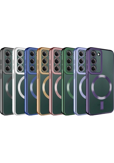 Galaxy S23 Uyumlu Magsafe Wireless Şarj Özellikli Klfs Setro Silikon-koyu Yeşil Koyu Yeşil