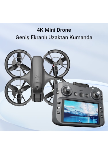 İdragon U9 Katlanabilir Mini Drone Ekranlı Kumanda Fırçasız Motor Hd Kamera Çift Bataryalı