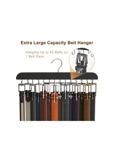 Chuangyinshop Siyah 14 Kancalı Ahşam Askılık, Kravat Atkı Kemik İçin Çok Amaçlı Düzenleyici Siyah