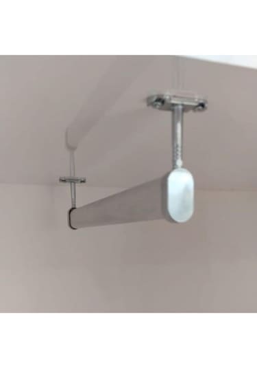 Ers Dolap Içi 25 Cm Oval Elbise Askı Borusu, Tavan Askı Aparatı Krom - Krom