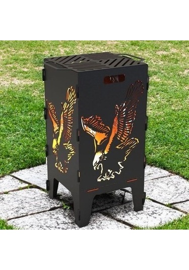 Kartal Desenli Ateş Çukuru Ve Portatif Mangal