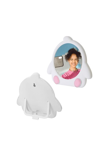 Caş Dekorasyon Beyaz Renk Penguen Model Masa Aynası Beyaz