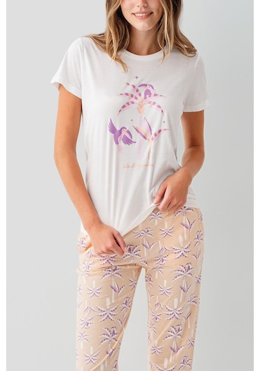 Rolypoly Kadın Beyaz Pijama Takım Beyaz