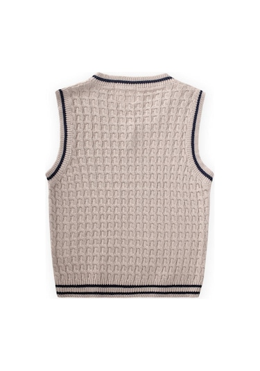 Saş Örgü Triko Süeter 3-9 Yaş Taş Taş