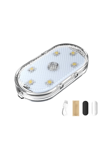 6 Led Araç İç Aydınlatma Kapı Dokunmatik Sensör Atmosfer Usb Şarj Edilebilir Manyetik Kablosuz 5v Araç