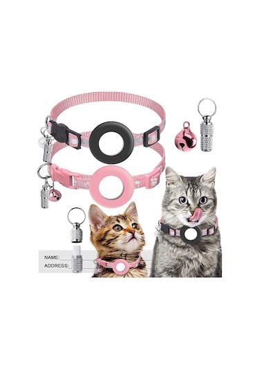 Soulader Kopmaz Kilitli Kedi Tasması Aksesuarı, Apple Airtag Uyumlu, Dekoratif Hayvan Tasması Kabı