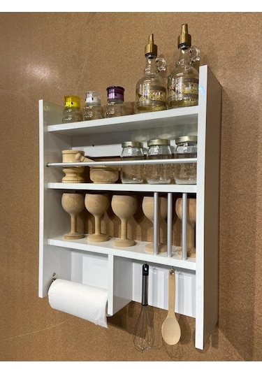 Bicabin Dekoratif Çok Amaçlı Duvar Rafı, Düzenleyici, Organizer (534116160) Beyaz
