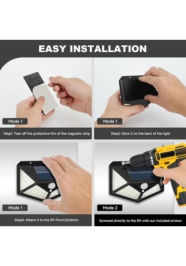 Trendooze 2 Adet Manyetik Hareketli Solar Led Karavan Işık Su Geçirmez Dış Mekan Aydınlatma Gaojunshop01 Model