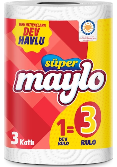 Maylo Süper Dev Havlu 1 3 Rulo