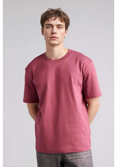 Defacto %100 Pamuk Basic Tişört E7961ax26spbr174 Bordo-br174
