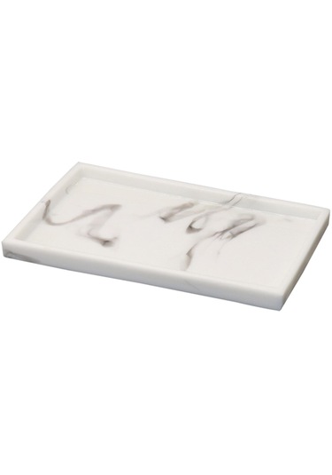 Homyl Tuvalet Vanity Tepsi Lüks Reçine Küvet Mumlar Beyaz Beyaz