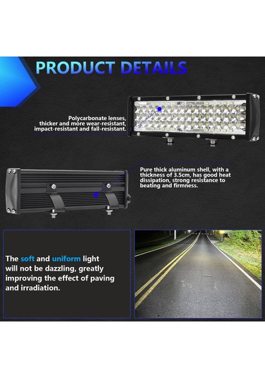 9 İnç Led Çalışma Işığı 204w 6000k Arazi Araçları Kamyonlar K22349-9