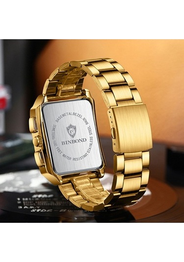 Novahub Bınbond B4143 Dikdörtgen Erkek Su Geçirmez Kuvars Saatler Beyaz Çelik-siyah Çok Renkli, Mekanik Tasarım Çok Renkli