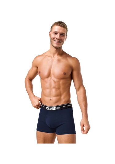 Yohannes Club, Erkek Özel Bölmeli Pamuklu Boxer, Renk Seçenekli, Tekli Paket Lacivert