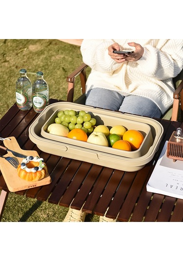 Katlanır Piknik Sepeti Bej