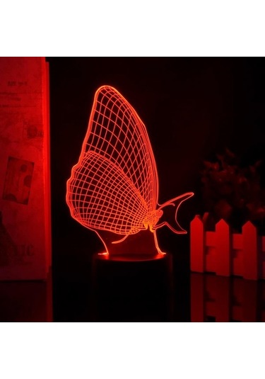 Szypzstore 3d Kelebek Gece Işığı Lambası Illusion 7/16 Renkli Uzaktan Kumanda + Dokunmatik Masa Lambaları Usb Şarjlı Doğum Günü Xmas Hediye Oyuncakları Kızlar Için Kelebek Lambası Cg9dmp Renkli