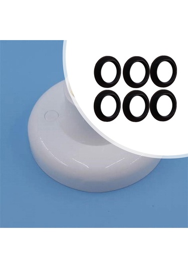 Homyl 6 Adet E26 Dış Halka Ampul Tutucu Abajur Adaptörü Siyah