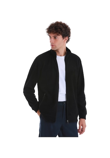 Hatemoğlu Regular Fit Tam Fermuarlı Polar Sweatshirt Siyah 3522ETC0B015 - 002 Siyah