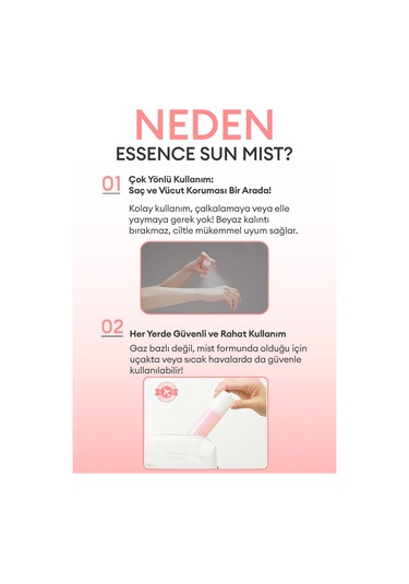Saç Ve Vücut İçin Nemlendirici Güneş Koruyucu Mist All Around Safe Block Essence Sun Mist Spf50+