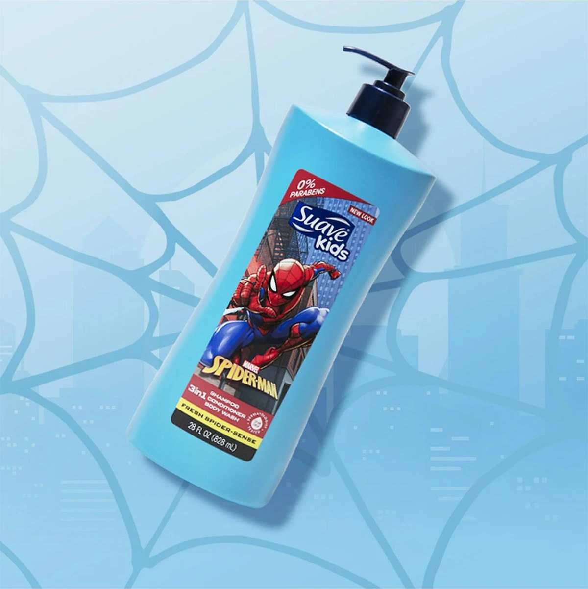 Suave Kids Spider-man 3 Ü 1 Arada Şampuan Saç Kremi Ve Duş Jeli 828ml Tüm Saçlar
