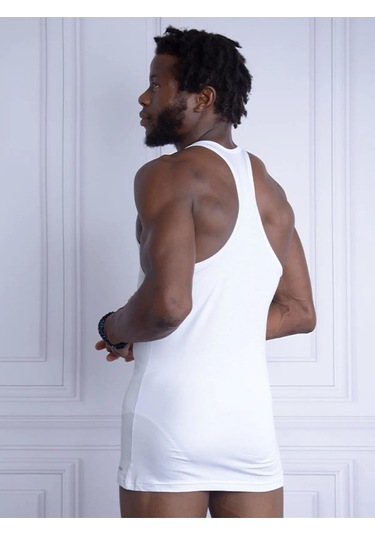 Blackspade Erkek Sırtı Çapraz Atlet 2 Li Paket 9676 Beyaz