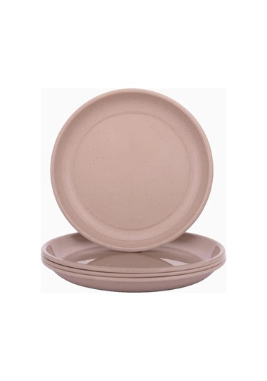 Barebones Rolled Enamelware Plate Kamp Mutfağı 4 Lü Emaye Tabak Mutfak Aksesuarları Toz Pembe
