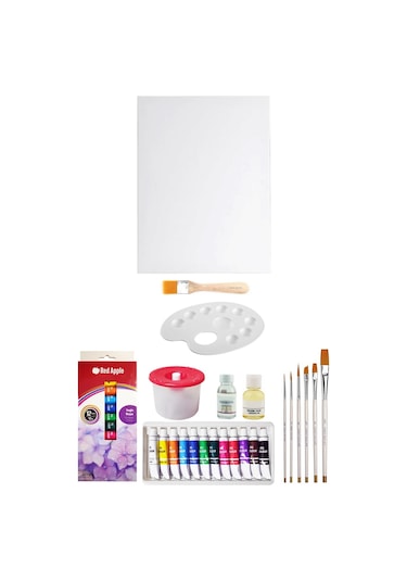 Red Apple Tüp Yağlı Boya Seti 12 ML 12'li 35 x 50 CM Tuval Seti