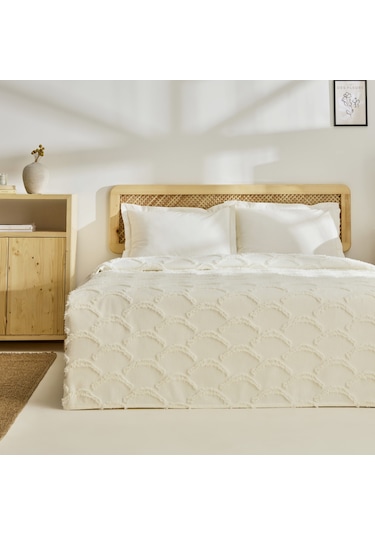 Kaşmir Home Emma Çift Kişilik Yatak Örtüsü Offwhite Beyaz
